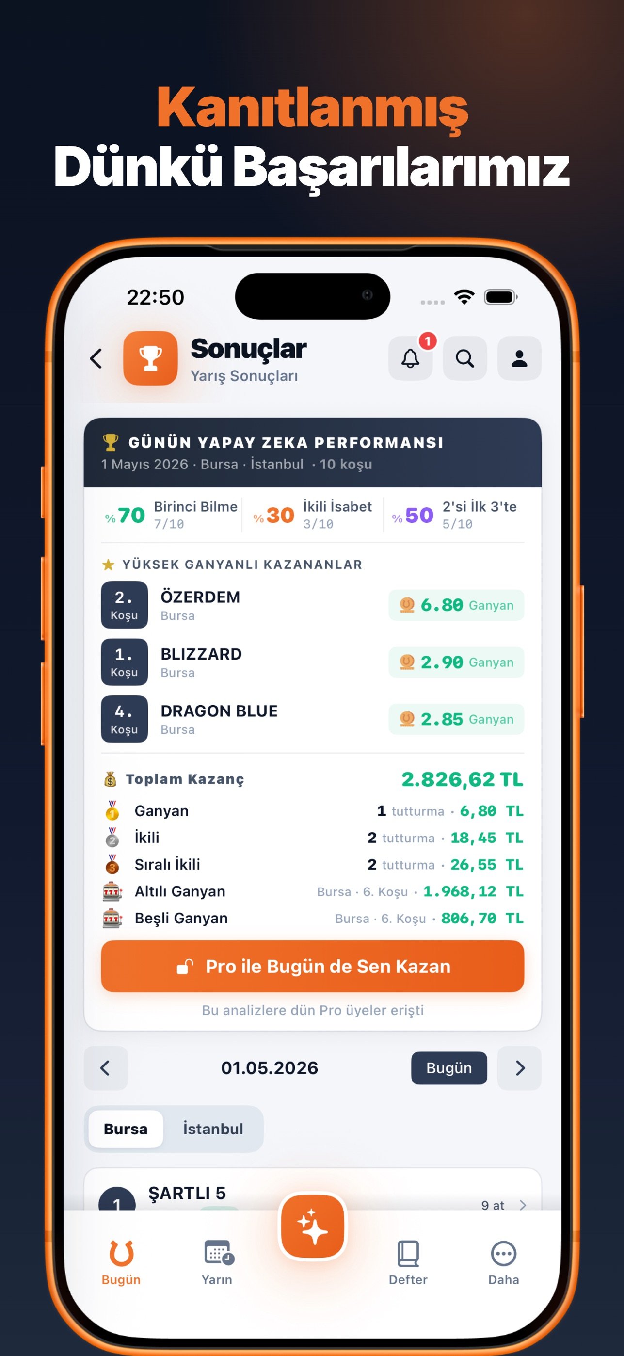 İdman ekranı — idman verisi