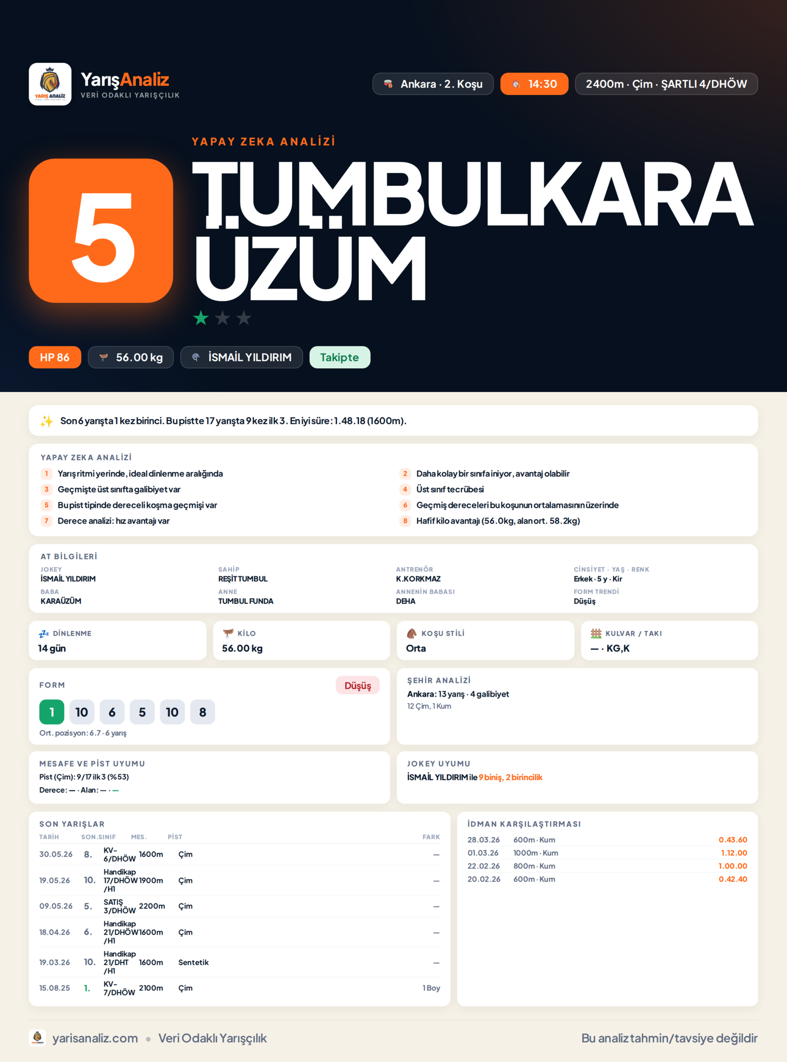 EYYAMI BAHUR - Ankara 2. Koşu analizi